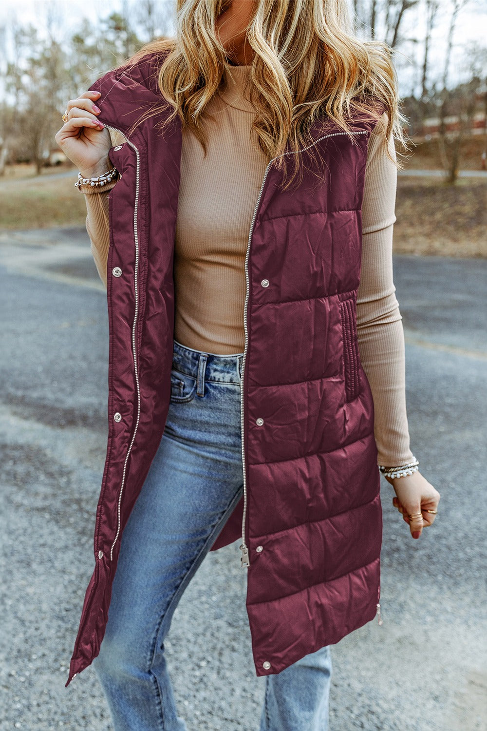 Hooded Sleeveless Puffer Vest