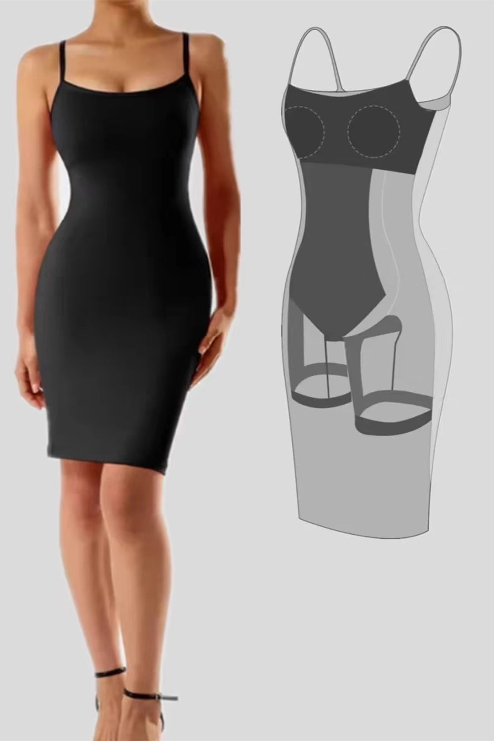 Full Size Built-In Shapewear Scoop Neck Sleeveless Dress