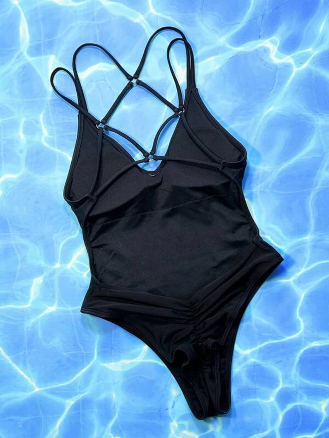 Crisscross V-Neck One-Piece Swimwear