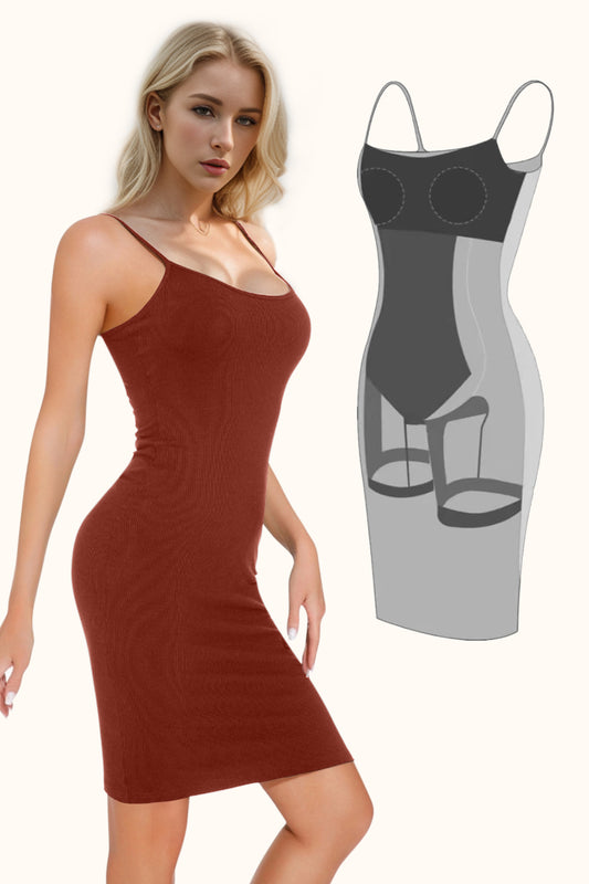 Full Size Built-In Shapewear Scoop Neck Sleeveless Dress