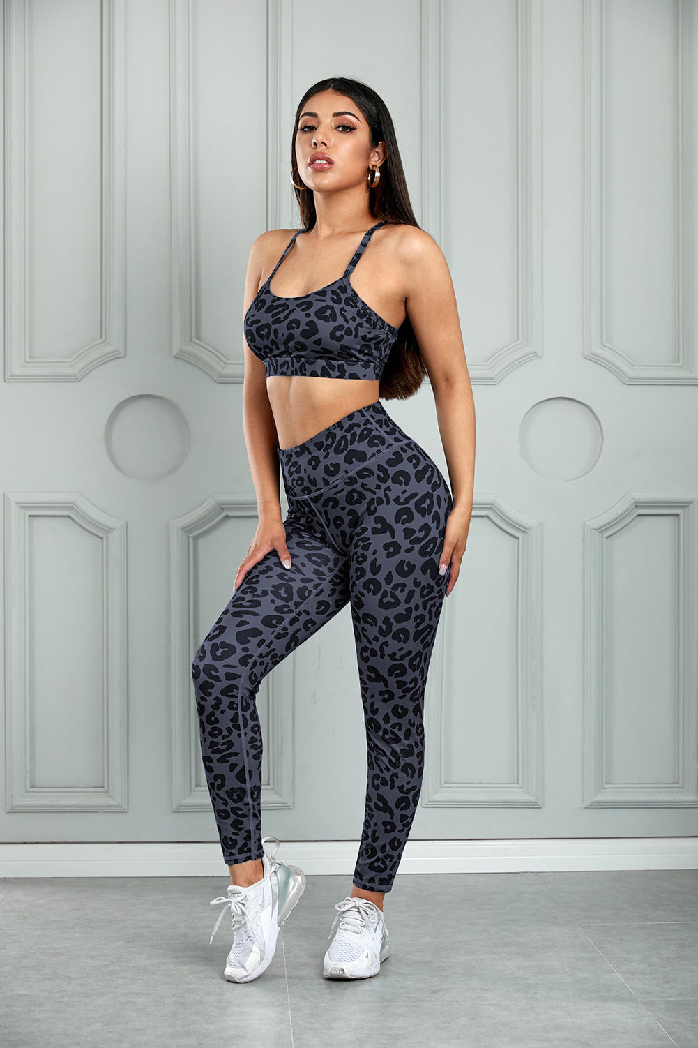 Leopard Sports Bra and Leggings Set - p9nstyle