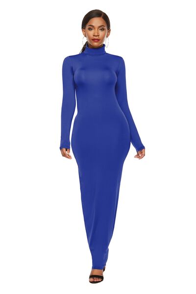 Mock Neck Long Sleeve Dress