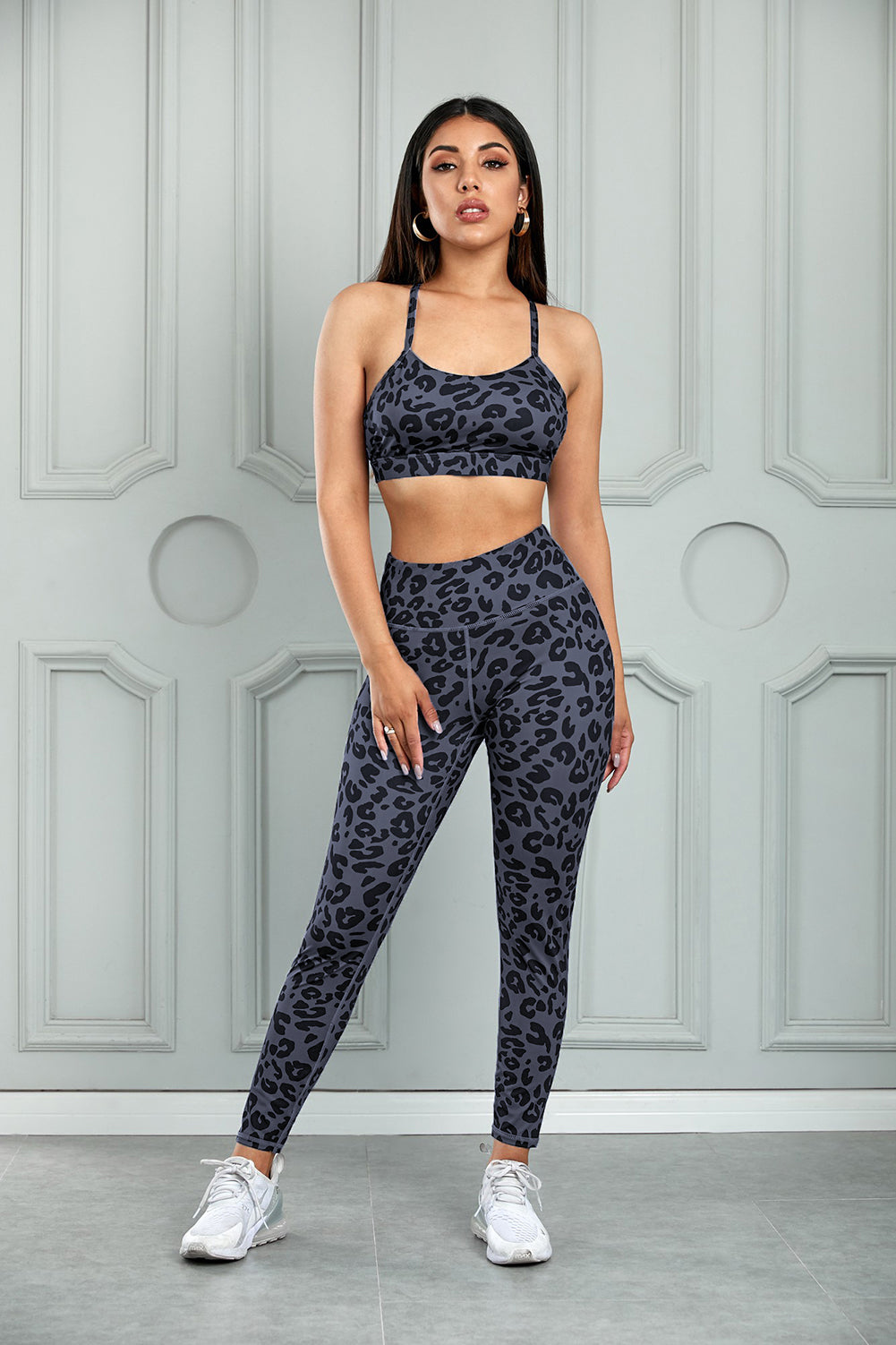 Leopard Sports Bra and Leggings Set - p9nstyle