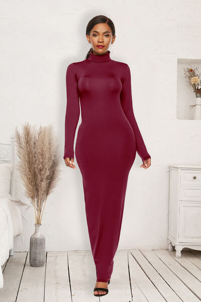 Mock Neck Long Sleeve Dress