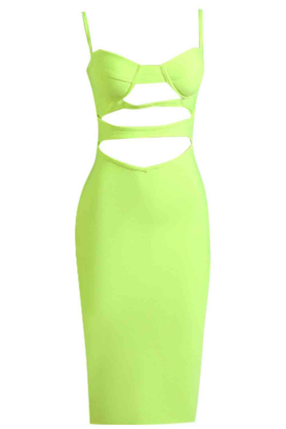 Cutout Spaghetti Strap Bodycon Dress - p9nstyle