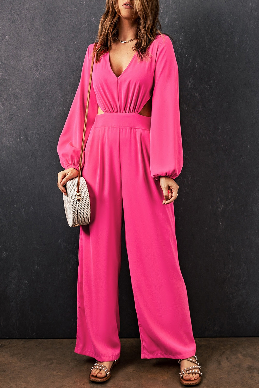 Kieran Plunge Jumpsuit - p9nstyle