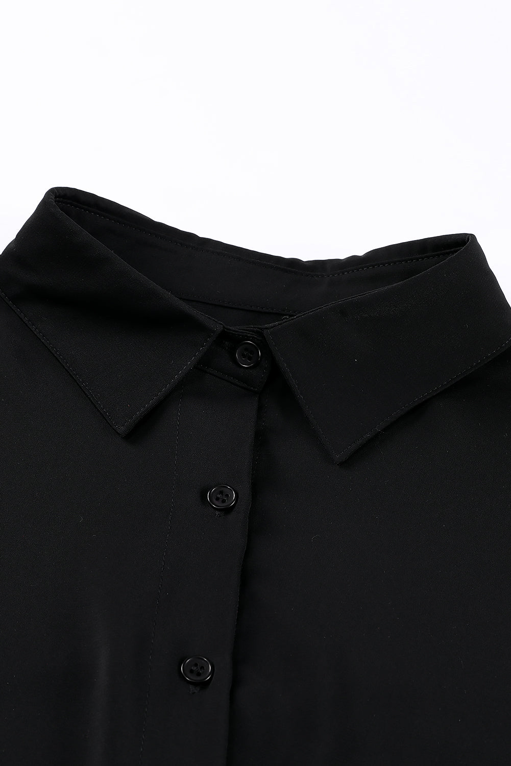 Three-Quarter Sleeve Slit Shirt - p9nstyle